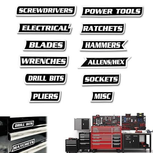 12 Pack of Magnetic Toolbox Labels