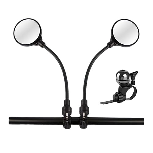2 Pack Bike Mirrors with Bell Safety