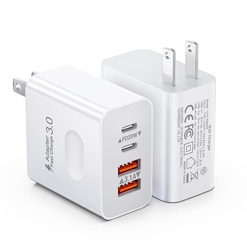 [2-Pack] USB C Wall Charger