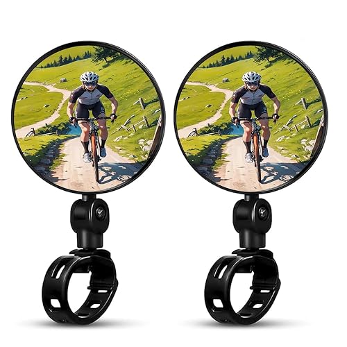2Pcs 360° Rotatable Bike Rear View Mirrors
