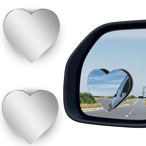 2Pcs Cars Heart Shaped Blind Spot Mirrors