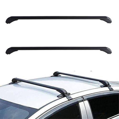2Pcs Universal 43.3 inch Black Roof Rack