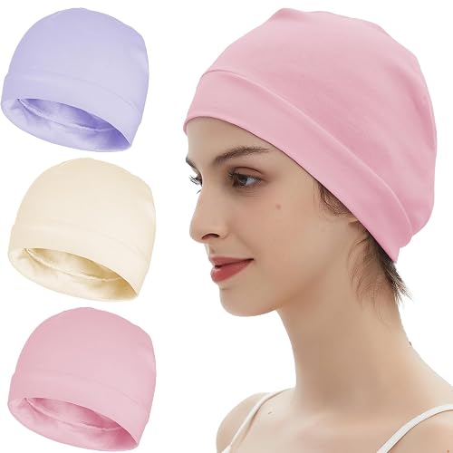 3 Pieces 100% Cotton Skull Caps Beanie