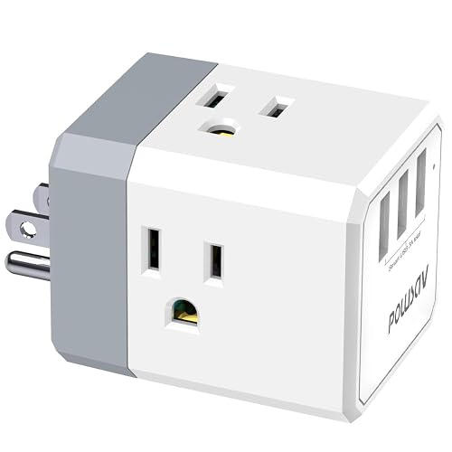 3-Outlet USB Wall Charger and Extender with