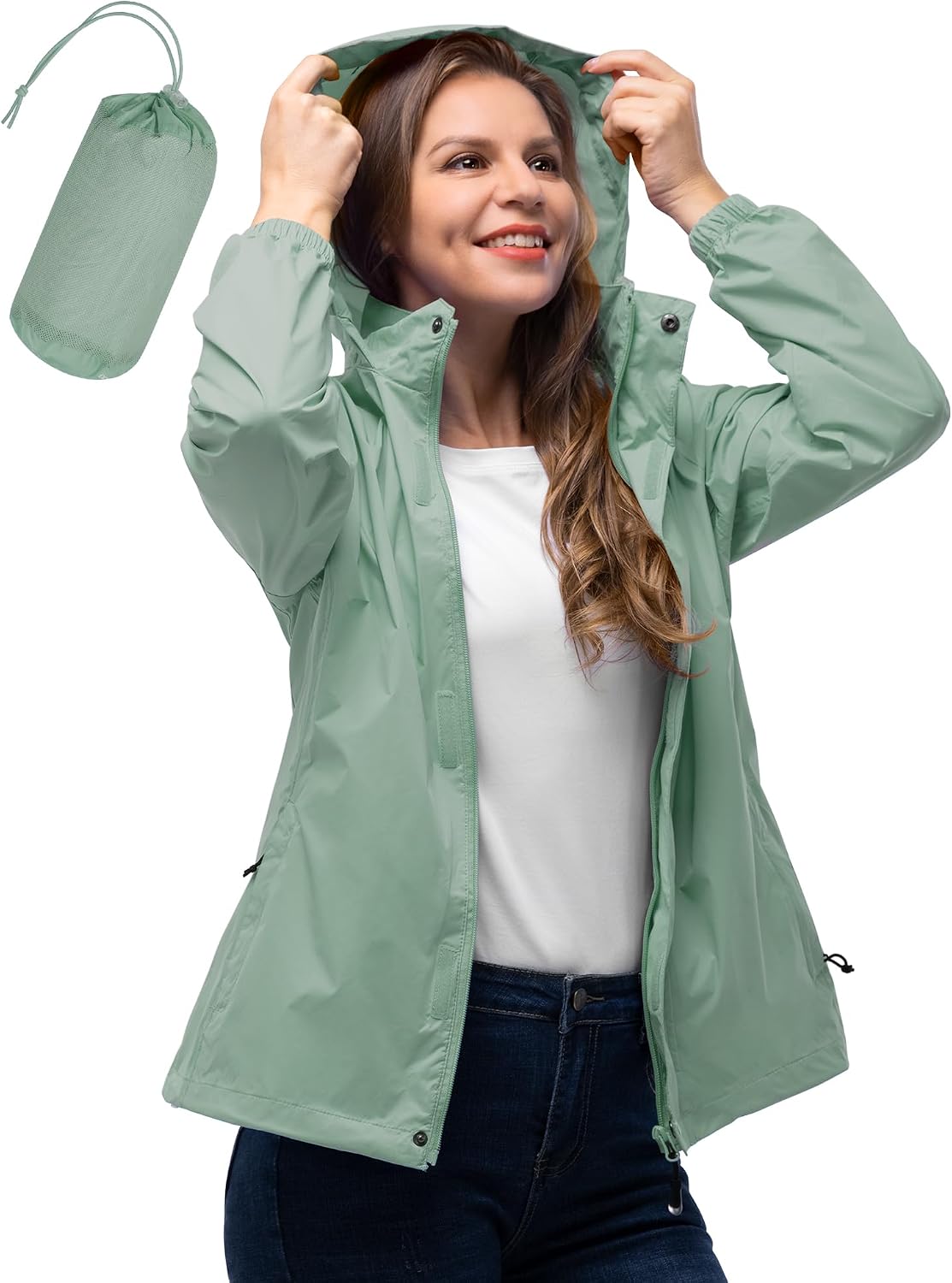 33000ft Womens Rain Jacket Waterproof Packable