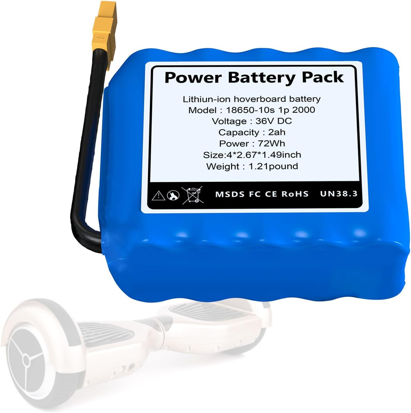 36V Hoverboard Battery Replacement Batteries
