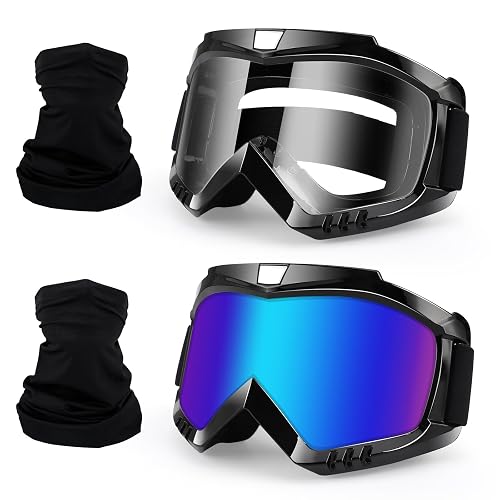 4-FQ Motorcycle Motocross Goggles 2-Pack with Neck