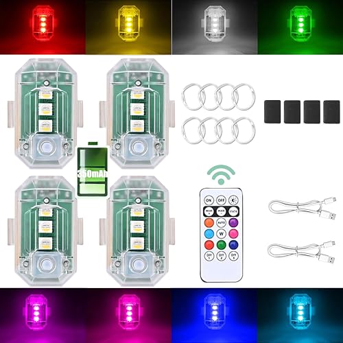 4PCS Wireless LED Strobe Lights with Remote