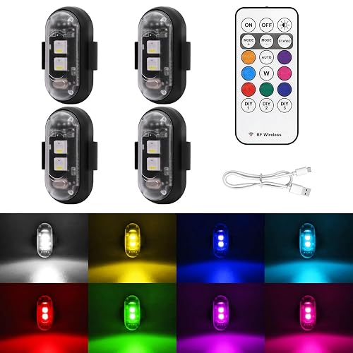 4PCS Wireless LED Strobe Lights with Remote