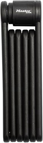 Master Lock Black Hardened Steel Link Folding Bike Lock with Key, Heavy Duty Anti-Theft Lock for Bicycles, Electric Scooters, 2-3/4ft (84cm) Length x 0.13 in (3.5 mm), 8335EC