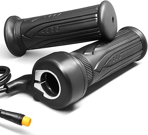 Electric Bike Full Twist Throttle Right Handle Throttle 24V 36V 48V 60V 72V with 3 pin Waterproof/SM Connector for EBike or Folding Electric Scooter (20X-Full-WP)