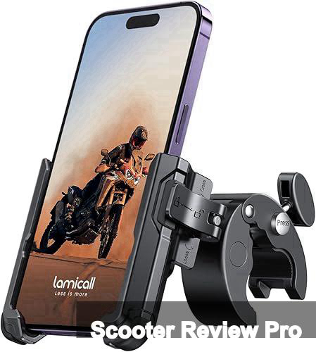 Lamicall Motorcycle Phone Mount Holder - [Camera Friendly] [1s Lock] Bike Phone Holder Handlebar Clamp, Bicycle Scooter Phone Clip, for iPhone Air, 17, 16, 15 Pro Max, Galaxy S25 Ultra, 4.7-7