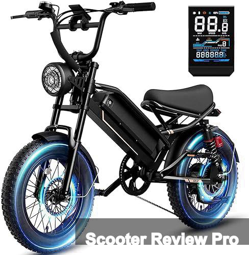 Electric Bike for Adults,Electric Dirt Bike 2000W/1500W Peak Motor,E Bike 20"/16" *4 Fat Tire,All Terrain 32/28MPH Top Speed,Ebike Up 55-80 Miles Range,48V Removable Battery