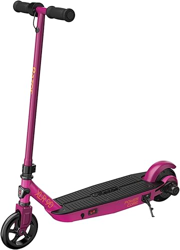 Razor Power Core XLR90 Electric Scooter for Kids Ages 8+, 120lb Max Weight, Magenta – 10 Mph, 40-Min Run Time, Thumb-Activated Throttle, 2 Tires