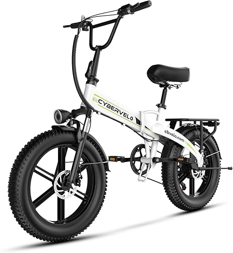 1000W Folding Electric Bike, 48V 960WH Large Removable Battery E-Bike, 30+MPH, 80 Miles Max Range, 20