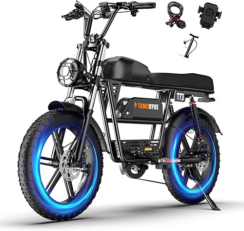 T73 Series Electric Bike for Adults,1000W/1500W/3000W Motor,30/33/37.5MPH 34-120 Miles,48V15.6/41.6 AH Electric Bikes,20 * 4 Fat Tire Ebike Hydraulic Brake Full Suspension Off-Road Riding