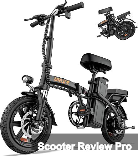 URLIFE Electric Bike for Adults, 14" Folding Electric Bike, 500W Peak Motor, 48V 375Wh Removable Battery, 20MPH, 40 Miles Long Range, Mini E Bikes for Adults and Teens, UL 2849 Review