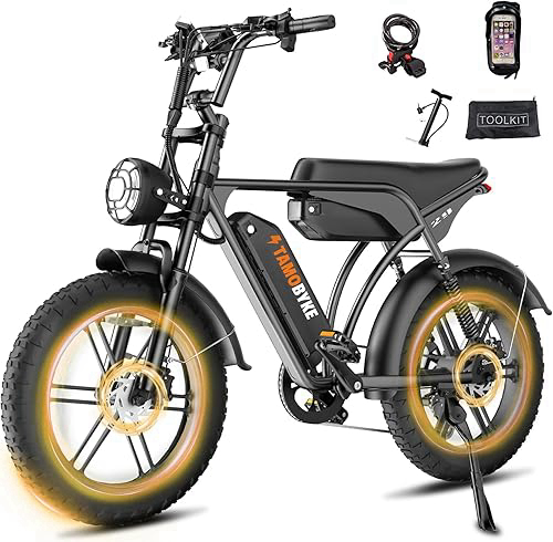 V29pro Electric Bike for Adults,2000W Motor (Peak), 32MPH Electric Dirt ebike, 20''Fat Tire E-bike with 48V 15.6AH Dual Batteries,Full Suspension Hydraulic Brakes, E Bike for Snow, Sand, Road