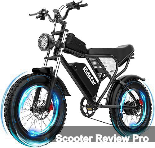 Ridstar Electric Bike for Adults, 1000/2000W, 25/30/37MPH,48V-52V, 20AH,40AH Battery, Max 50-180 Miles Electric Motorcycle, 20