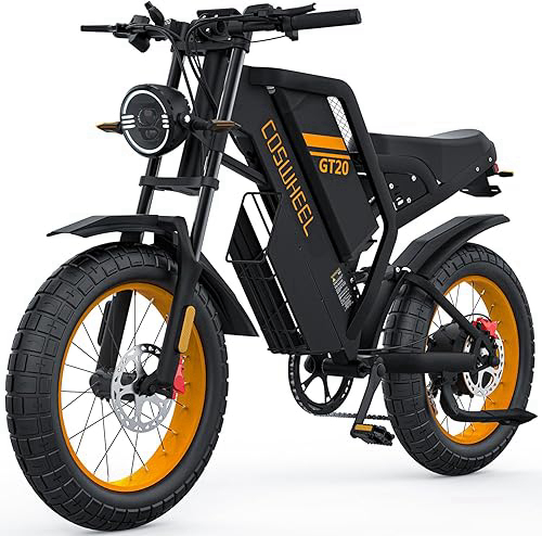 GT20 Electric Bike for Adults, Electric Dirt Bike with 1500W Motor 48V/25Ah Removable Battery, Up to 31MPH & 93 Miles, Electric Motorcycle with 7-Speed, 20