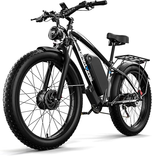 E-Bike for Adults, 4000W Peak 5000W Dual Motor Electric Bike, 52V 32AH Battery 45MPH Up to 90 Miles EBike, 7-Speed Front Suspension 24