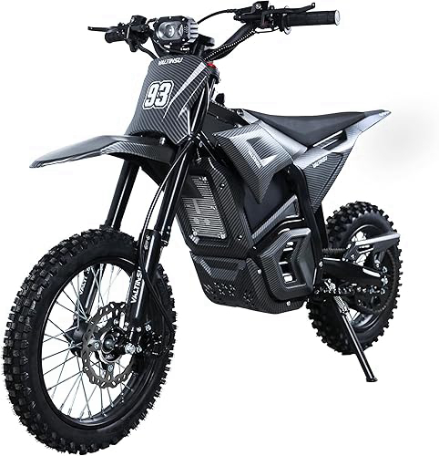 EM5 Electric Dirt Bike for Teens Adults, 2600W Motor, 35MPH Max Speed, 48V 21Ah Electric Motorcycle with Lights, 37 Mile Range,Dual Hydraulic Brakes, Dual Suspension, Carbon Fiber Style