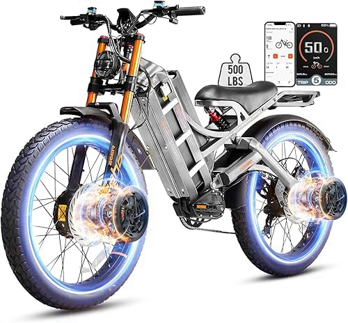 eAhora 2025 Romeo Electric Bike - Adults 40-50MPH 2500W/5600W Dual Motor 60V 80AH 250Miles Long Range Ebike, 26