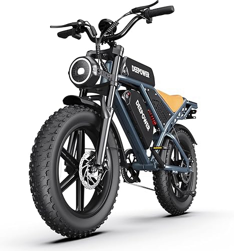 DEEPOWER Electric Bike for Adults,1500W/3500W Peak Motor 30MPH 35-180 Miles Electric Dirt Bike,Dual Suspension Ebikes for Adults, 20" Fat Tire E Bike with 624-2880Wh Battery,UL2849 Tested