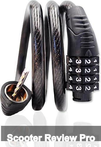 Long Coiled Security Resettable Combination Bike Cable 4 Digit Lock, Anti-Theft Accessories for Mountain and Road Bike, Electric Bicycle, Scooter, 32 inch Review