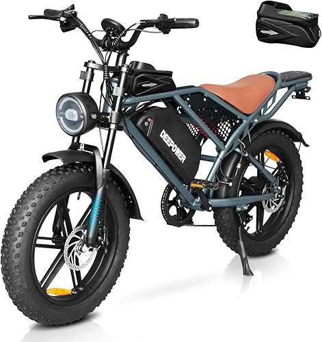 DEEPOWER Electric Bike for Adults,Peak 1500W/3500W Motor,30MPH 55-150Mile ebikes for Adults with 20AH/35AH/60AH Battery,20
