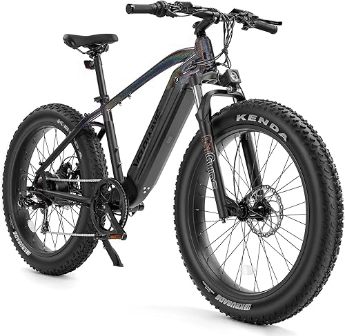 VELOWAVE Electric Bike for Adults Peak 1200W Motor 28MPH Mountain Ebike 48V 15Ah Removable LG Cells Battery 26'' Fat Tire E Bike Shimano 7-Speed