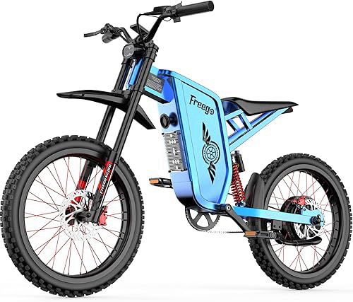 Freego Electric Motorcycle for Adults, X2Pro Electric Dirt Bike 6000W(Peak) Motor 60V/30Ah Battery,50MPH/70Mile Off Road Electric Bicycle,19x2 Tire Full Suspension/Four-Piston Hydraulic Brake