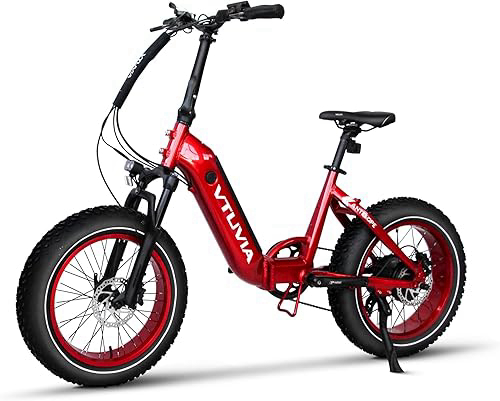 vtuvia Step-Thru Electric Bike for Adults, 750W Electric Bike with Front Suspension, 20