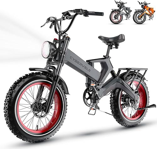 1000W(Peak 2000W) Folding Electric Bike for Adults,35MPH 100Mile,48V 25Ah Removable Battery,20