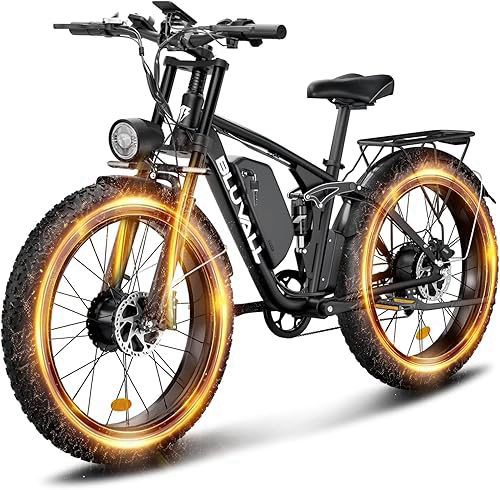 2000W 26” Fat Tire Electric Bike, E Bike for Adults,35MPH Dual Motor Electric Bicycles, 52V 22.4AH Battery Fast Ebikes Dual Hydraulic Brakes,All Terrain E-Bikes