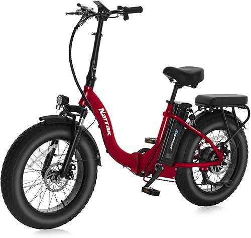 Fat Tire Folding Electric Bike, 48V & 624Wh Lithium Removable Battery, Peak 1100W Brushless Motor, Max Speed 20Mph, M5 Large LCD Display, Suspension, Step-Over/Thru Frame
