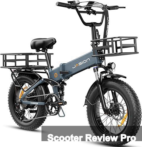 Jasion X-Hunter Foldable Electric Bike, 1400W Peak Motor, 70+ Miles 30MPH EBike, 624WH Removable Battery, 20''*4 Fat Tire, Full Suspension Bicycle for Commute,Snow, Mountain, 7-speed E-bike for Adults Review