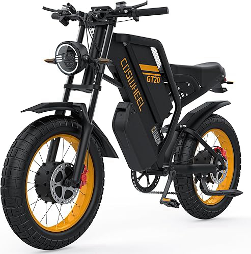 GT20 Pro Electric Bike for Adults, Electric Motorcycle with Dual Motor 3000W, Up to 31MPH & 145 Miles, UL 2849 Certified E Bike for Adults, 48V 40AH Removable Battery Ebike