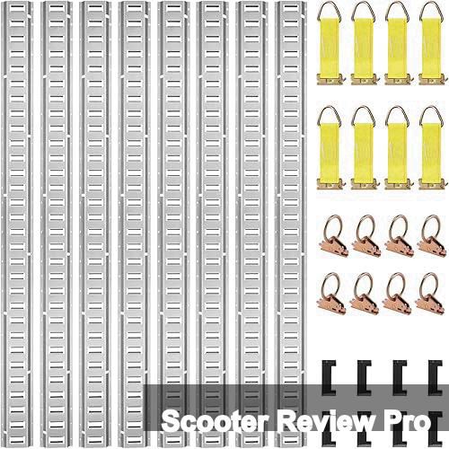 VEVOR E Track Tie-Down Rail Kit, 32PCS 5FT E-Tracks Set Includes 8 Steel Rails & 8 O Rings & 8 Tie-Offs with D-Ring & 8 End Caps, Securing Accessories for Cargo, Motorcycles, and Bikes Review