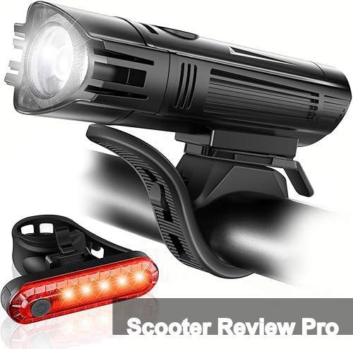 Ascher Ultra Bright USB Rechargeable Bike Light Set, Powerful Bicycle Front Headlight and Back Taillight, 4 Light Modes, Easy to Install for Men Women Kids Road Mountain Cycling Black Review