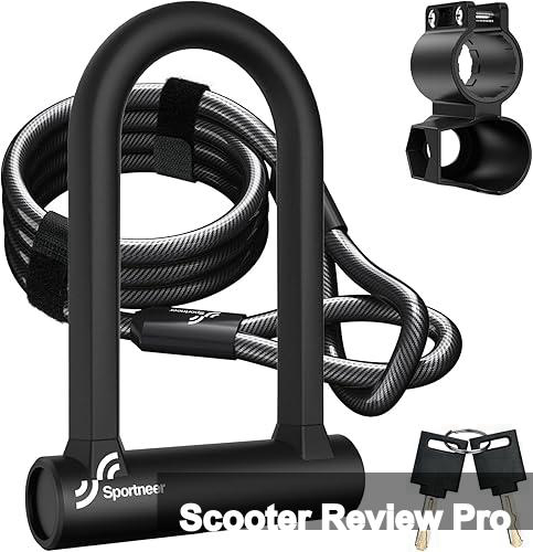Sportneer Bike Lock: Heavy Duty Anti Theft Bike U Lock with 5ft Security Steel Cable - 17mm Shackle Bicycle U-Locks with Keys & Sturdy Mounting Bracket for Road, Mountain, Electric & Folding Bike Review