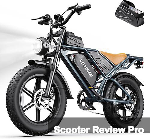 DEEPOWER Electric Bike for Adults,1500W/3500W Peak Motor 30MPH 35-180 Miles Electric Dirt Bike,Dual Suspension Ebikes for Adults, 20