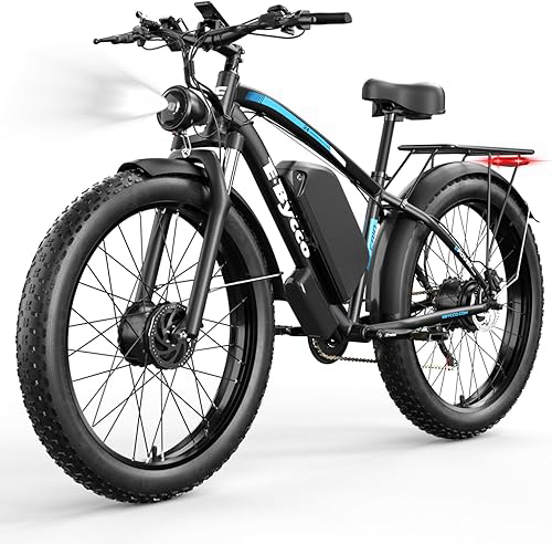 E·Bycco Peak 5000W Dual Motor Ebike, 40-45MPH 24 Inch Fat Tire Electric Bike for Adults, 52V 32AH Battery 100 Miles Long Range with Hydraulic Disc Brake Mountain Electric Bicycles E Bikes