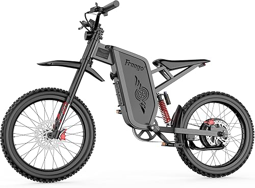 Freego X2Pro Electric Motorcycle for Adults, Electric Dirt Bike Teens 6000W(Peak) Motor 60V/30Ah Battery,50MPH/7 Speed Off Road Electric Bicycle,19x2 Full Suspension/Hydraulic Brake