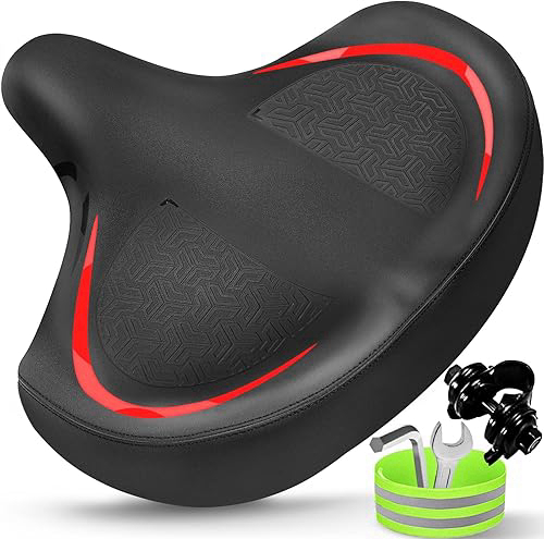 Bicycle Seat, Bike Seat for Women Men Extra Comfort Wide, Oversized Comfortable Seats Saddle for Peloton Bikes, Fit for Exercise Bikes, Electric Bikes, Mountain Bikes, Cruiser Bikes