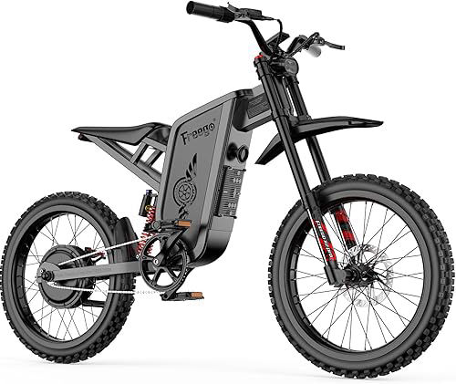Freego Electric Dirt Bike for Adults, X2 Pro Electric Motorcycle 6000W(Peak) Motor 1800wh Battery,7 Speed 50MPH Off Road Electric Bicycle,19x2 Tire Full Suspension Hydraulic Brake Half Throttle