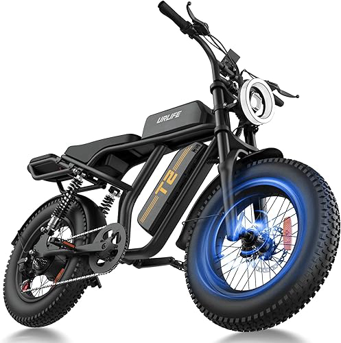 URLIFE Electric Bike for Adults,1500W Peak Electric Dirt Bike, Ebikes for Adults 100 Mile 28MPH Ebike, 48V 15.6Ah 20”x4.0 Fat Tires for All Terrain with Super Bright Headlights