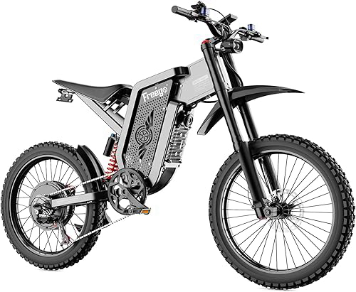 Freego Electric Motorcycle Bike for Adults Teen, X2 Electric Dirt Bike 6000W(Peak) Motor 60V/30Ah Removable Battery, 50MPH Off Road Electric Mountain Bike, 19