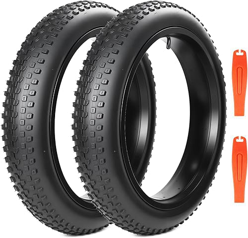 20x3.0(76-406) Electric Bike Tire 20 x 3 Fat eBike Tires 20 x 3 Bike Tires Heavy Duty High-Performance Wear-Resistant E-Bike Mountain Snow 20x3 Bicycle Tires，1/2 Tires 1/2 Tubes/ 2 Levers