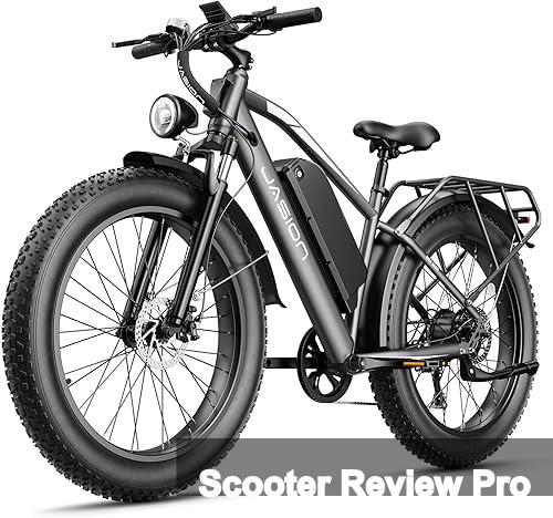 Jasion EB5 MAX Electric Bike for Adults with 1500W Peak Motor, 48V 15Ah (720Wh) Battery Electric Mountain Bike, 26'' x 4'' Fat Tire Ebike, 28+MPH Speed, Cruise Control, with Fenders, Rear Rack Review